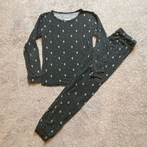 Alice + Ames Green Bird Bamboo Pajama Set, Sz 10